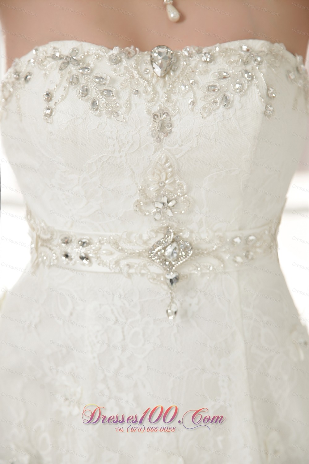 Princess Floor-length Lace up Wedding Dress Gilding