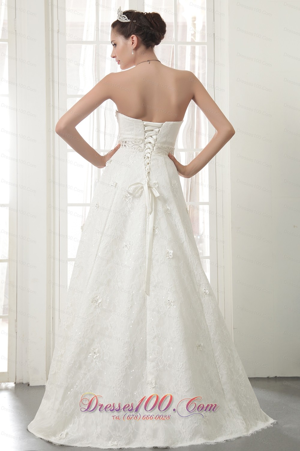Princess Floor-length Lace up Wedding Dress Gilding