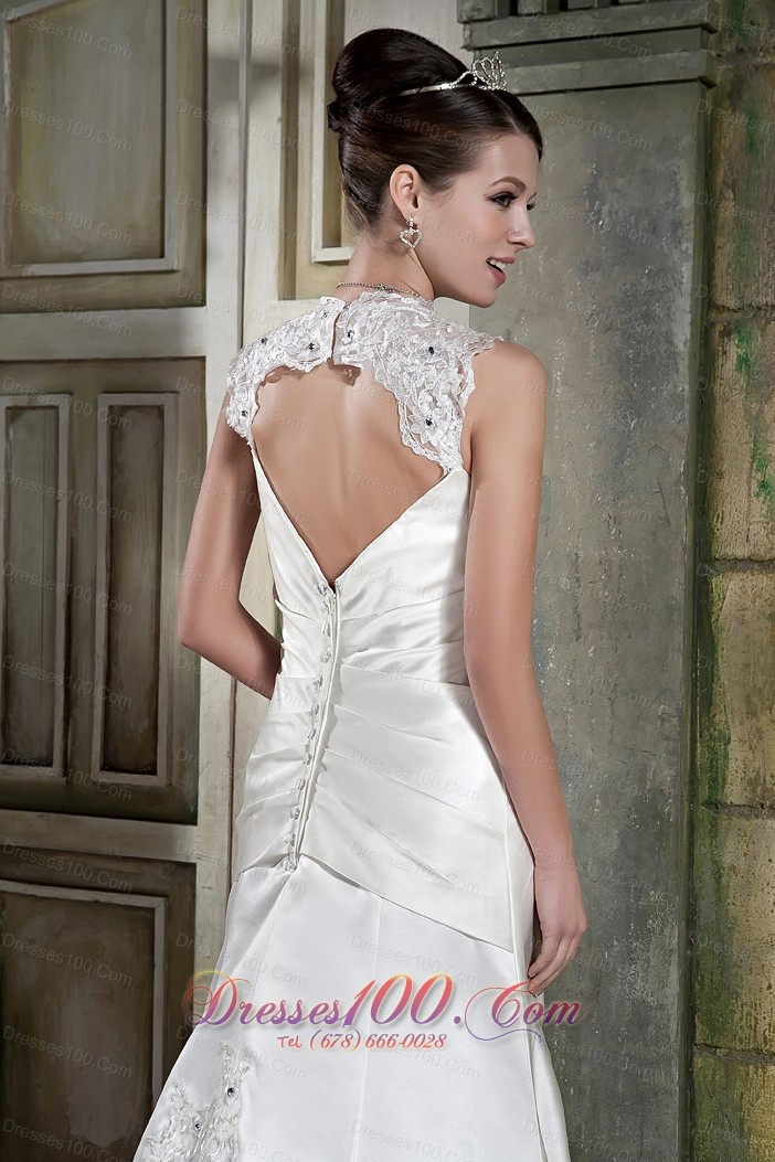 Lace Straps Wedding Dress V-neck Court Gangnam Style