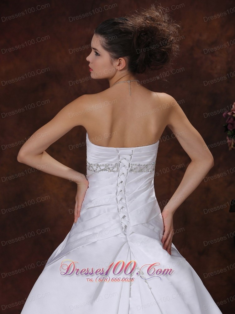 Sweetheart Embroidery Hall Wedding Dress Gilding Empire