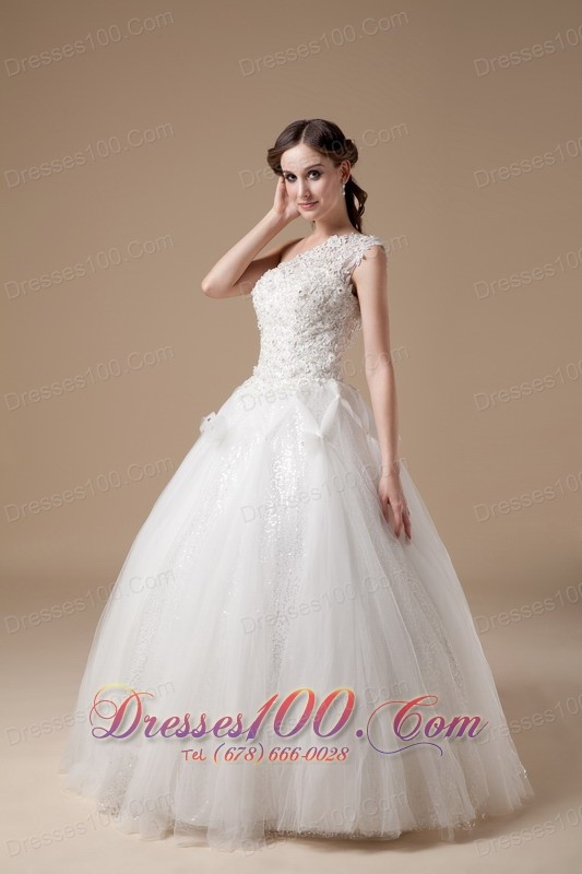 Ball Gown One Shoulder Wedding Gowns Appliques