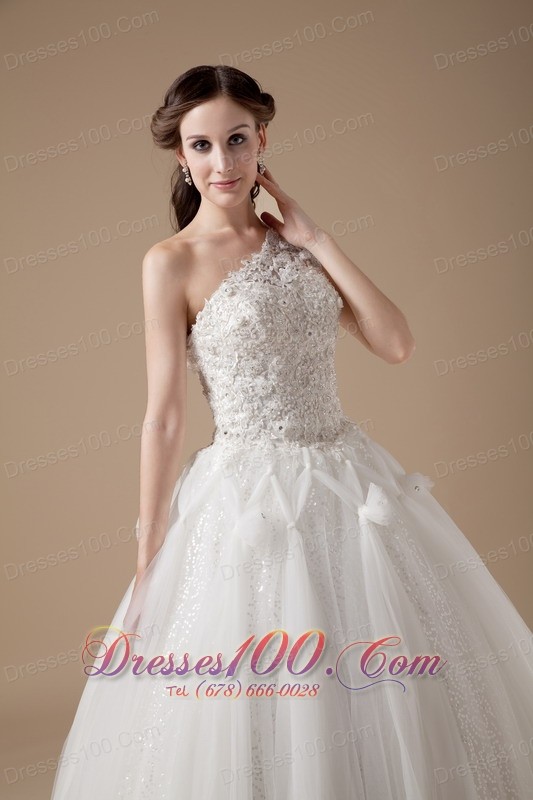 Ball Gown One Shoulder Wedding Gowns Appliques