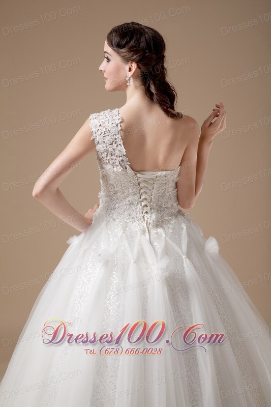 Ball Gown One Shoulder Wedding Gowns Appliques