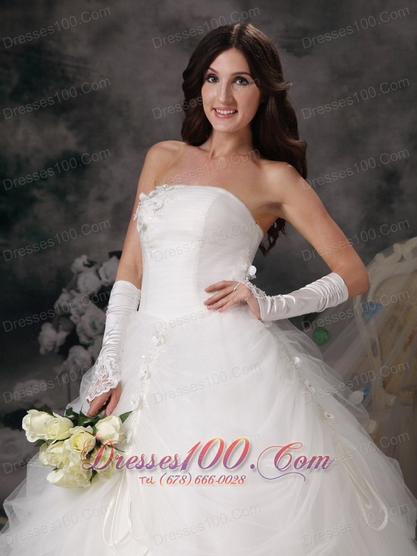 Strapless Wedding Bridal Gowns Skirt in Pocket Style