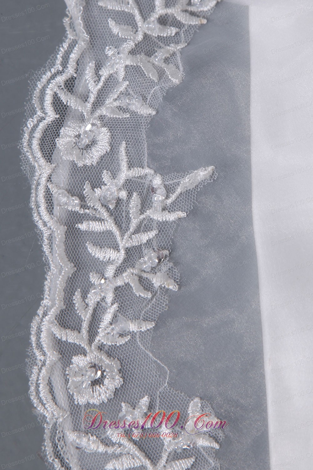 Appliques Organza Chapel Train Wedding Bridal Dress