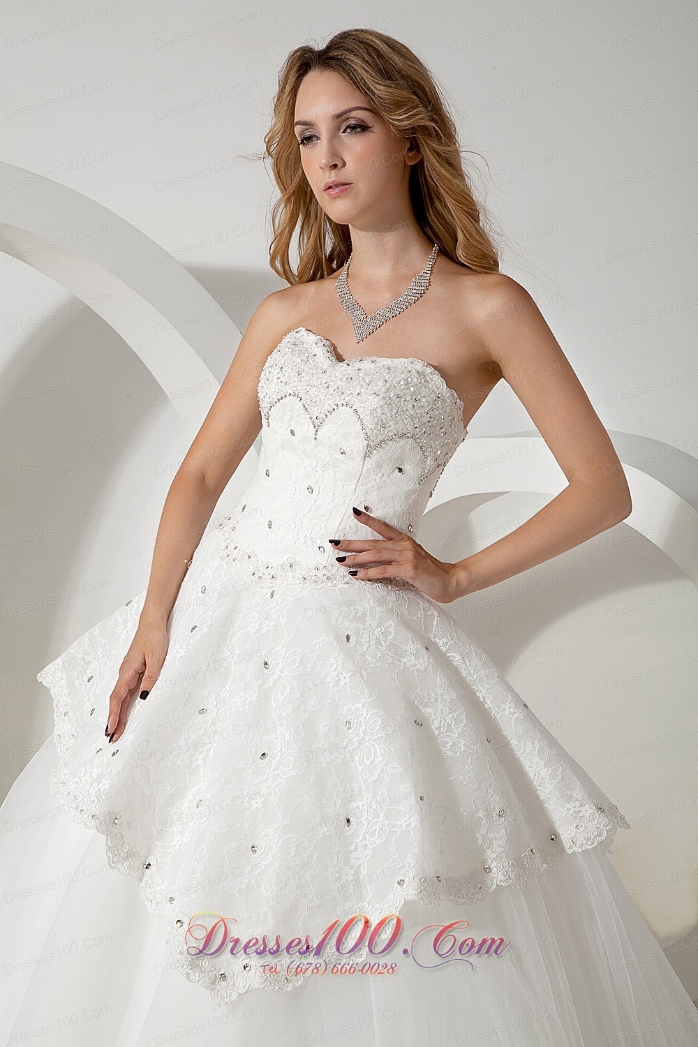 Floor Length Sweetheart Ball Gown Beading Wedding Dress