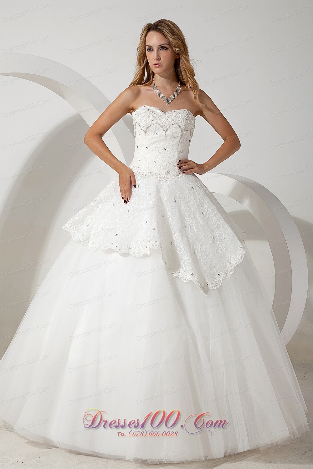 Floor Length Sweetheart Ball Gown Beading Wedding Dress