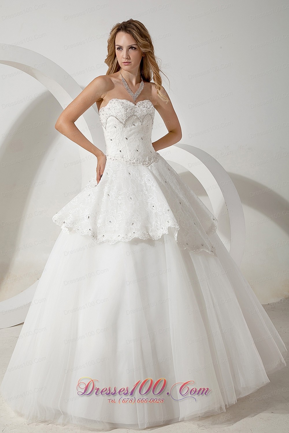 Floor Length Sweetheart Ball Gown Beading Wedding Dress