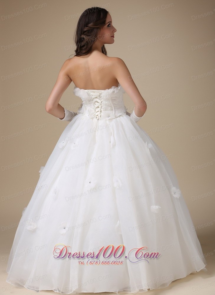 Discount Appliques Strapless Wedding Dress For Brides