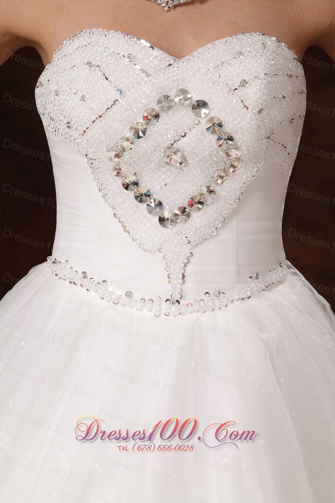Organza Beaded Sweetheart Wedding Bridal Gowns