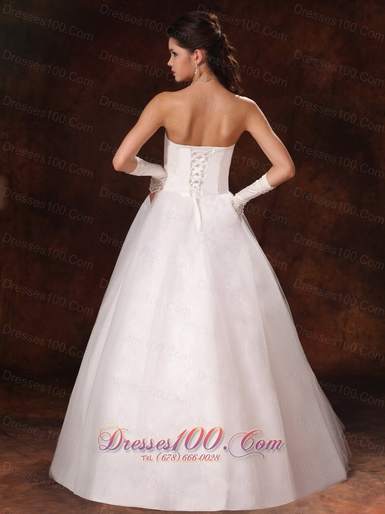 Customize Floor Length Beaded Bridal Gown Wedding Dress