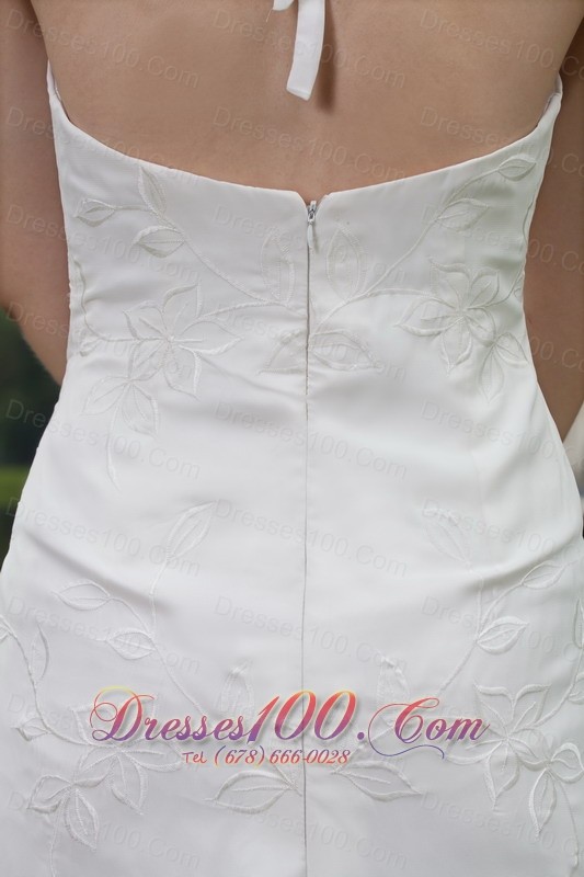 Empire Ruched Chiffon Embroidery Wedding Gowns