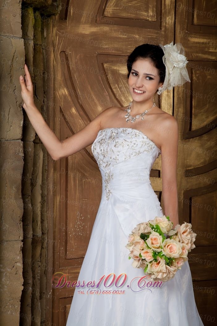 Clearance Strapless Wedding Dress Short Organza