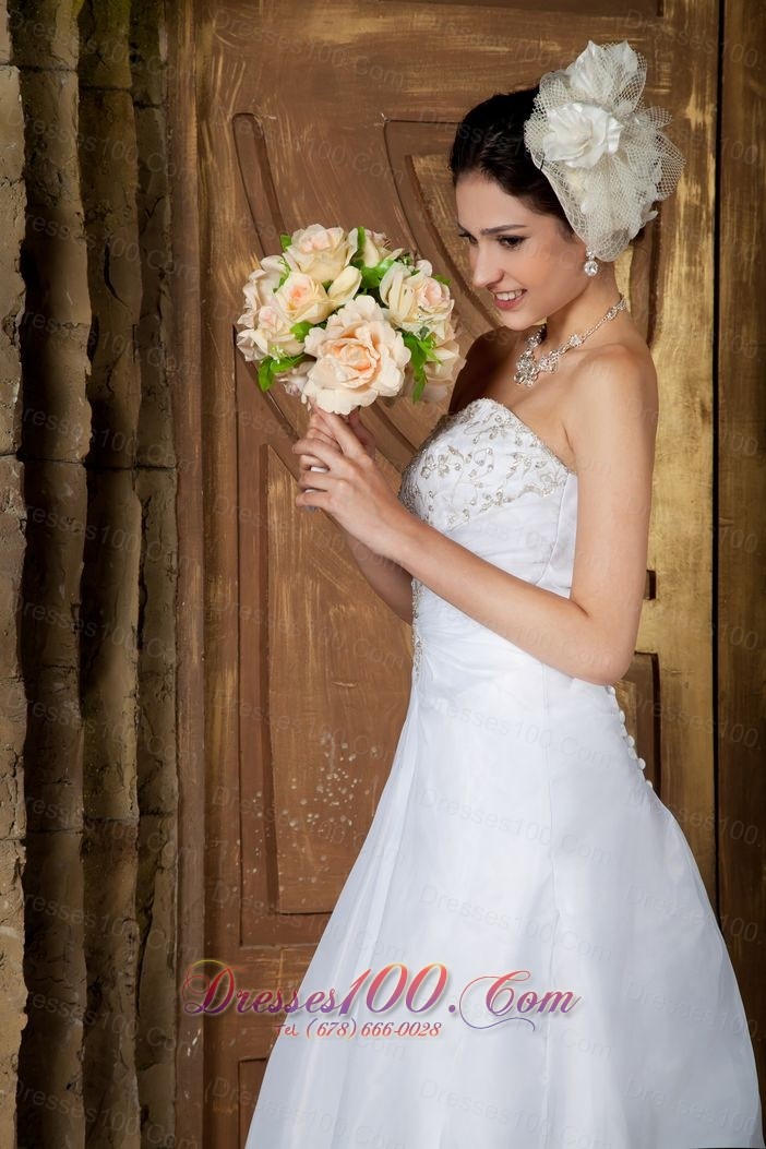 Clearance Strapless Wedding Dress Short Organza