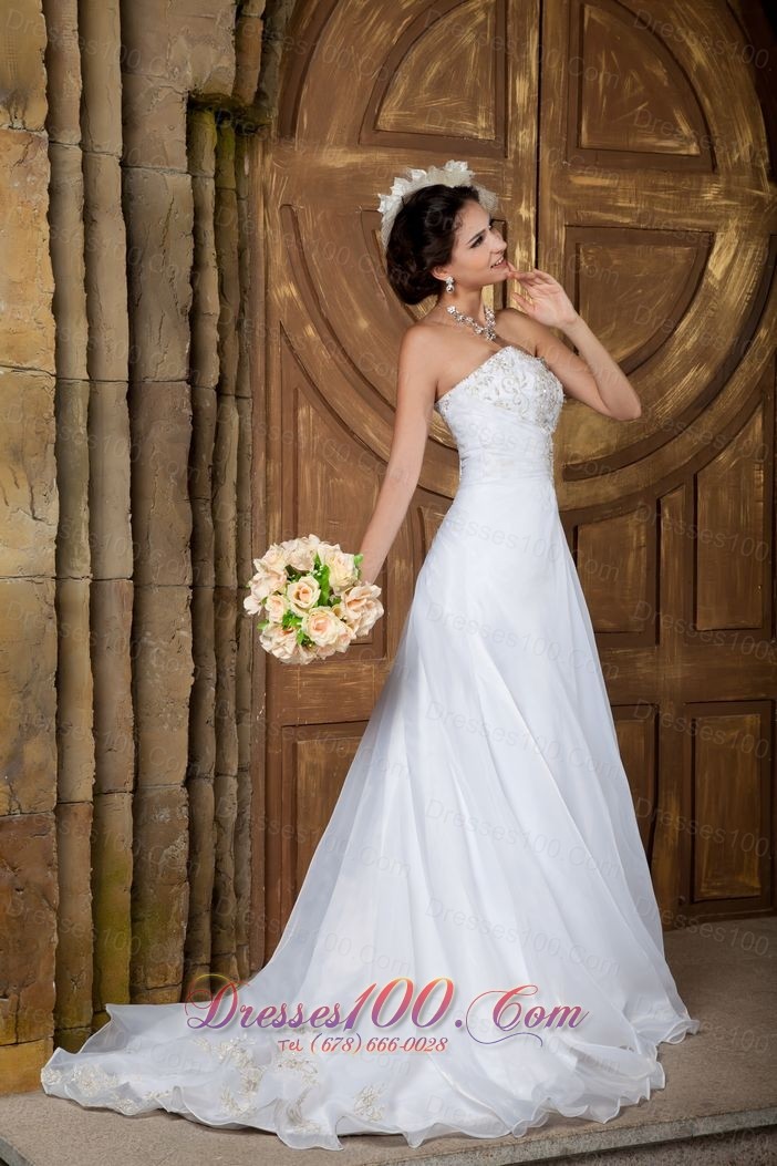 Clearance Strapless Wedding Dress Short Organza