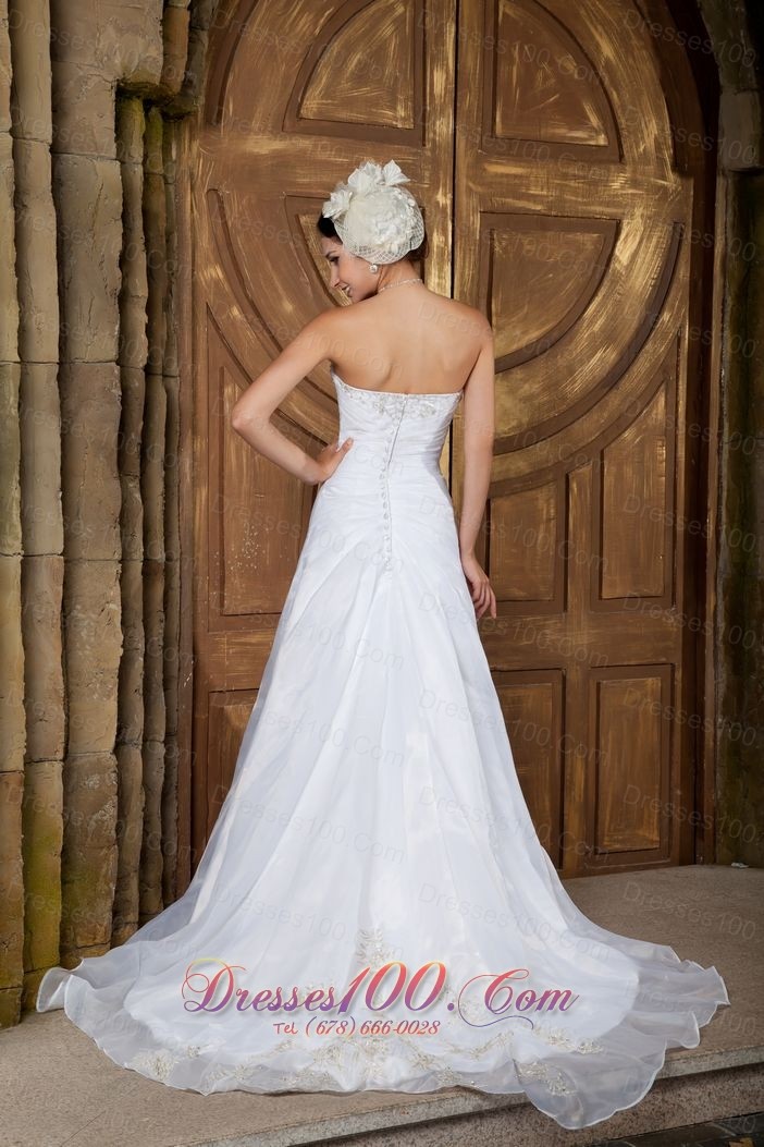 Clearance Strapless Wedding Dress Short Organza