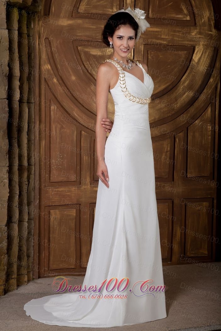 Classy Empire V-neck Prom Dress Discounted Ruch
