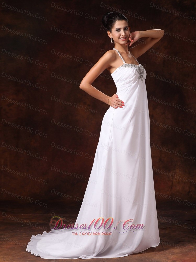 Custom Court Train Empire Wedding Dress Appliques