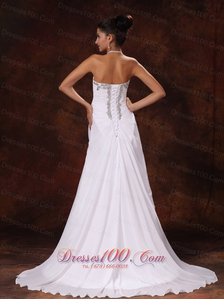 Custom Court Train Empire Wedding Dress Appliques