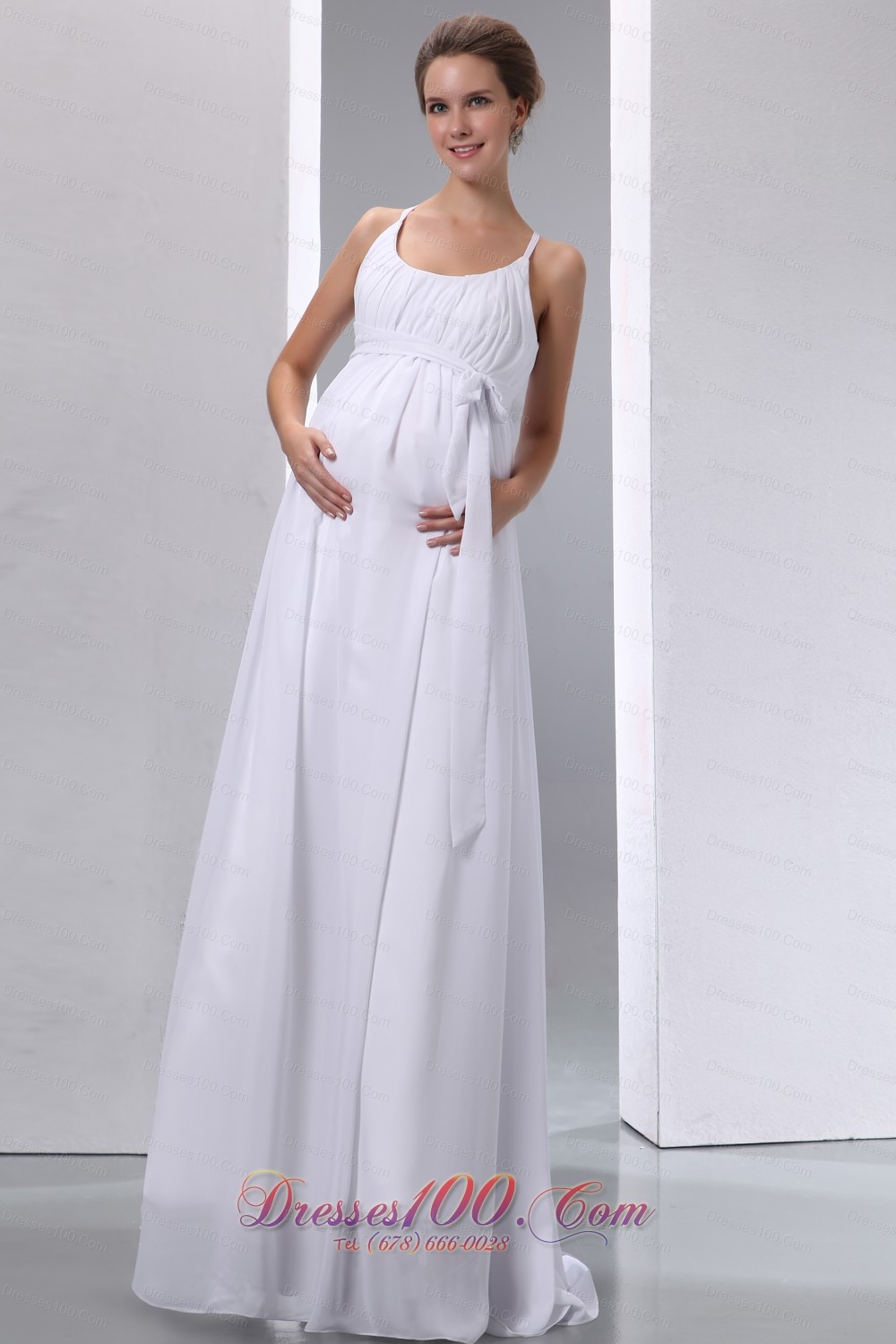 Elegant Classy Scoop Wedding Dress Chiffon Ruches