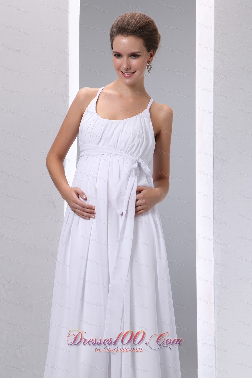 Elegant Classy Scoop Wedding Dress Chiffon Ruches