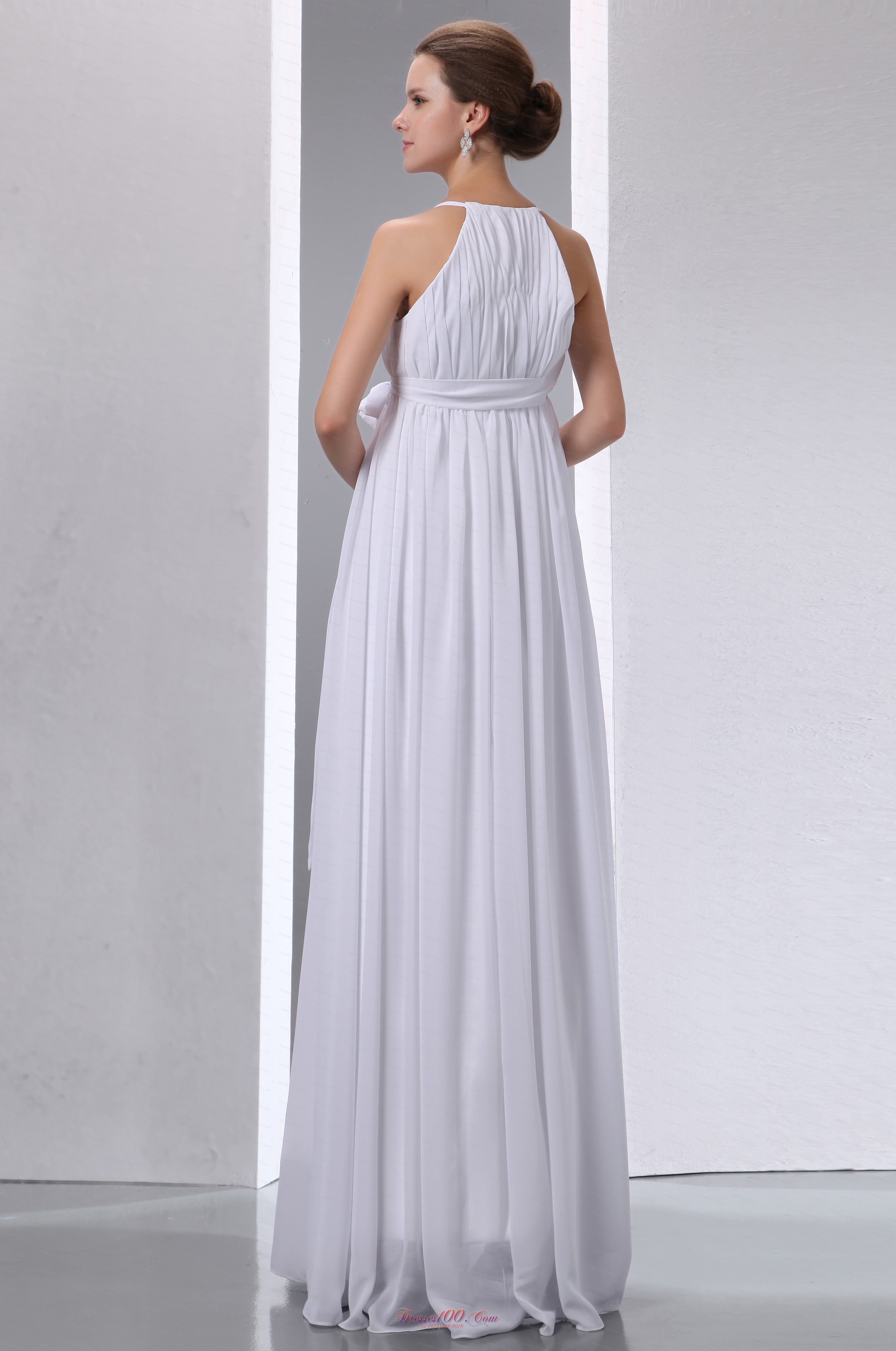 Elegant Classy Scoop Wedding Dress Chiffon Ruches