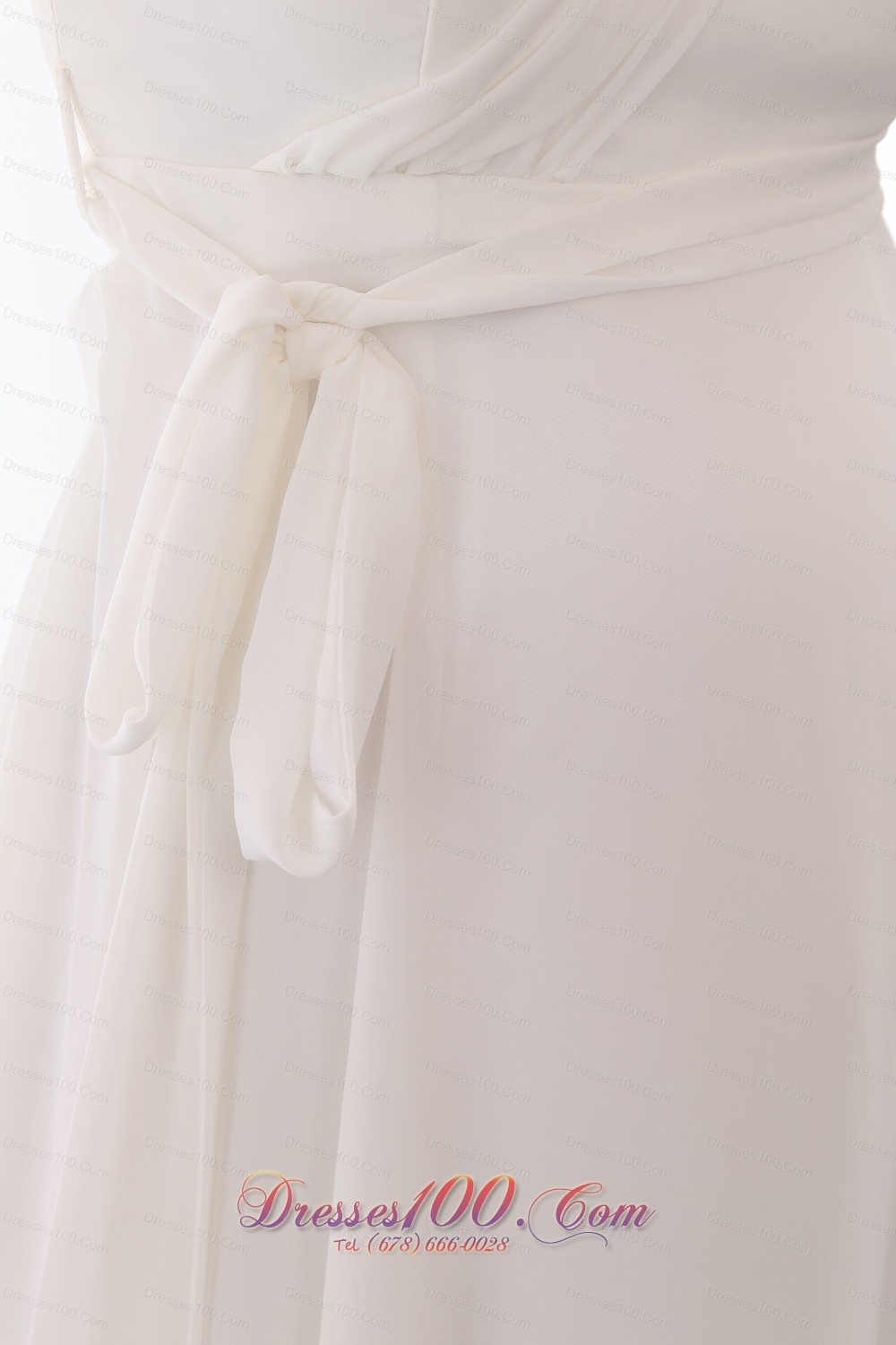 Beauty One Shoulder Maternity Wedding Dress Chiffon Sash