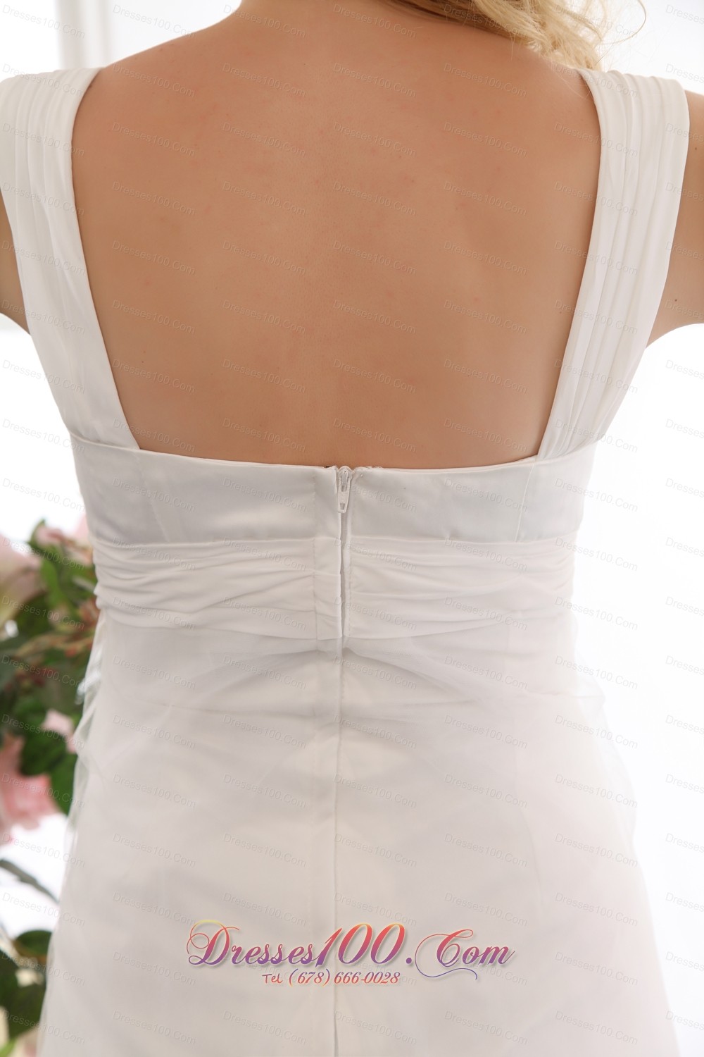 Vintage Modest Column Straps Wedding Dress Chiffon