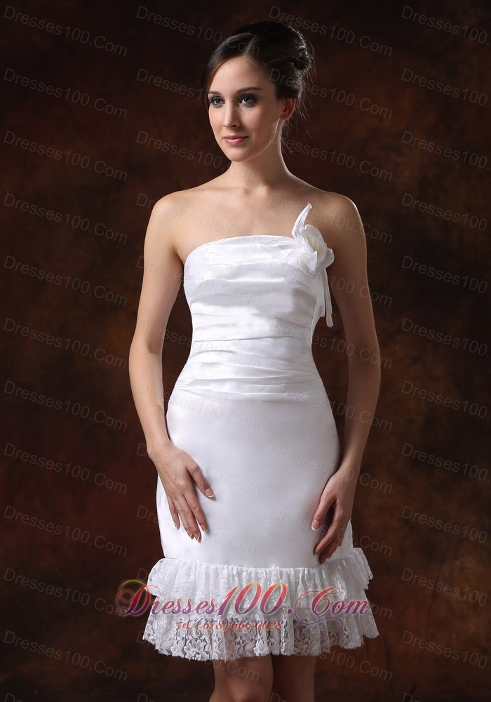 Affordable Taffeta Strapless Knee-length Wedding Dress
