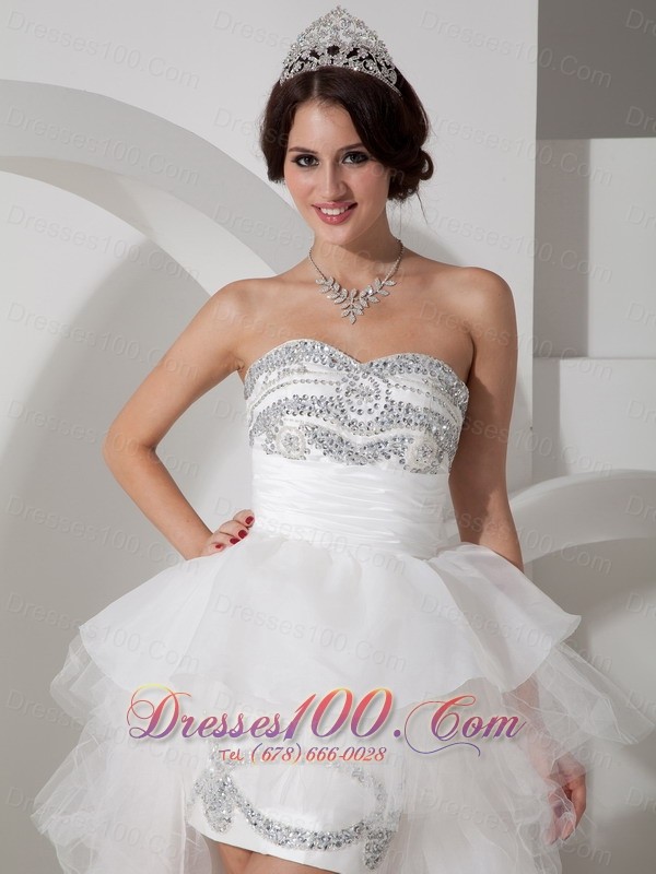 Vintage Lovely High-low Tulle Wedding Dress with Beading