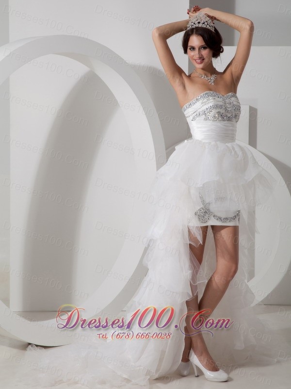 Vintage Lovely High-low Tulle Wedding Dress with Beading