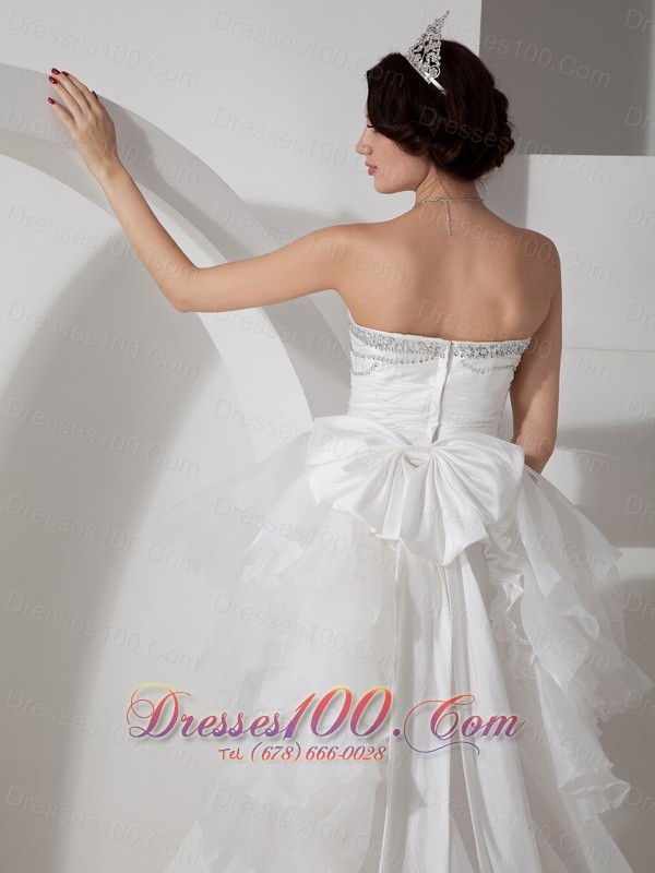 Vintage Lovely High-low Tulle Wedding Dress with Beading