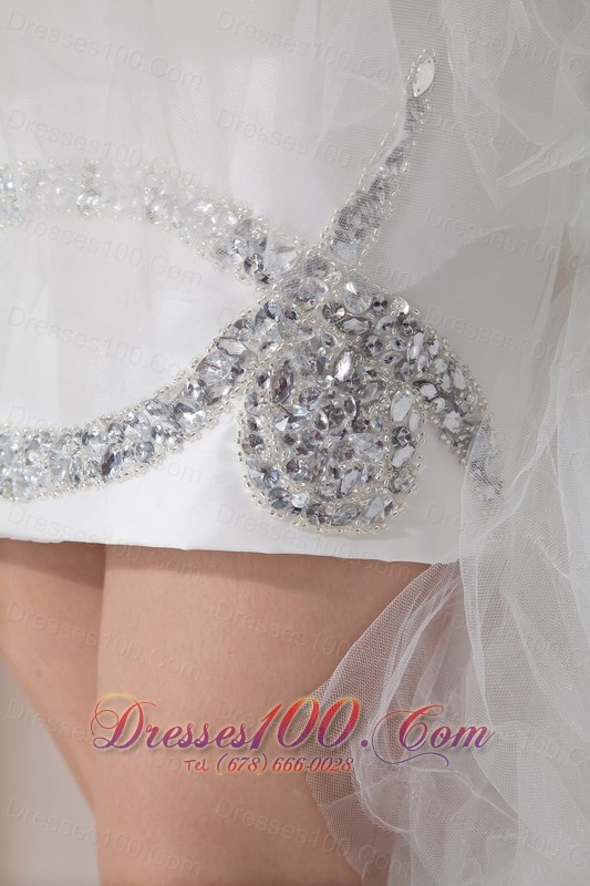 Vintage Lovely High-low Tulle Wedding Dress with Beading