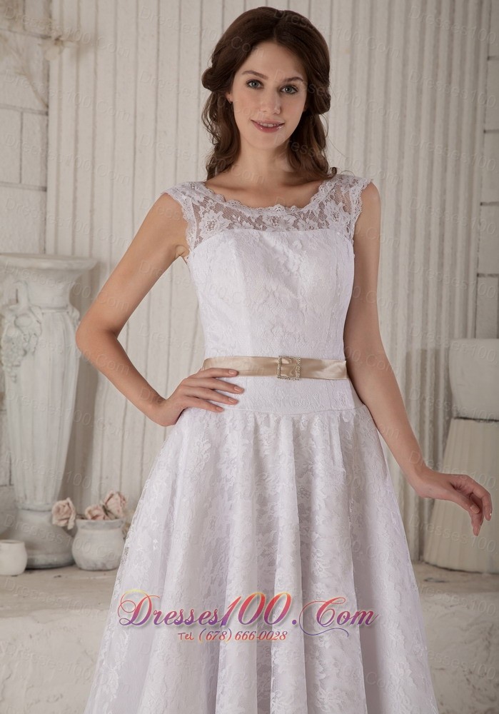 Beautiful A-line Princess Scoop Short Wedding Dress