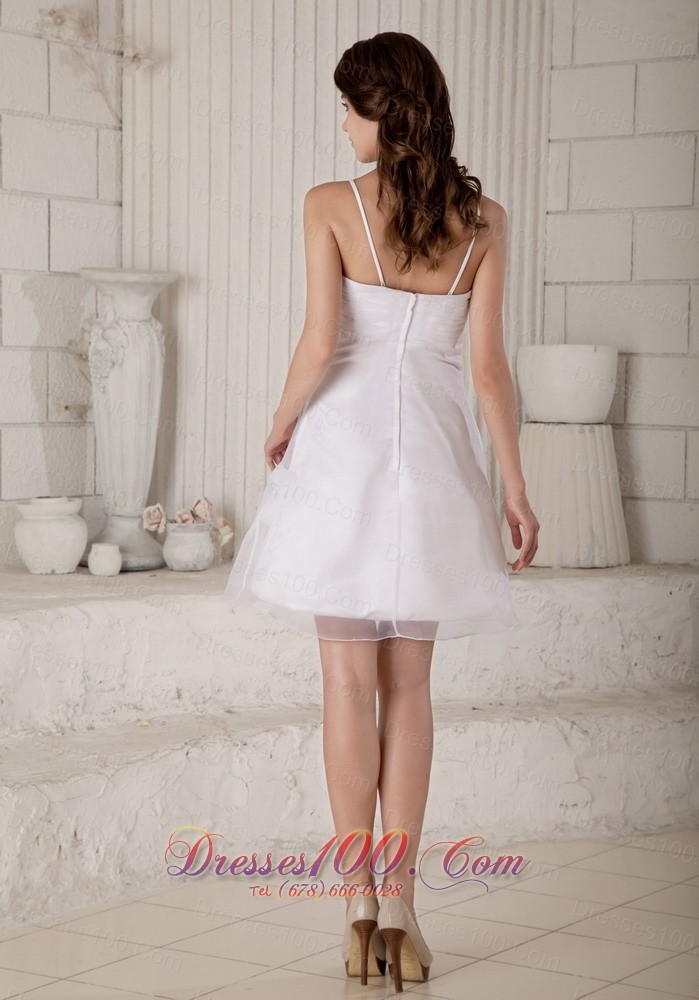 Cute A-line Princess Straps Mini-length Wedding Dress