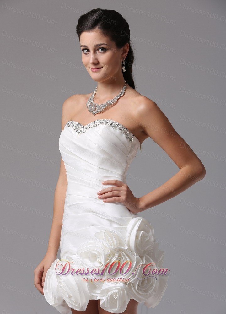Inexpensive Column Sweetheart Beading Beach Wedding Dress