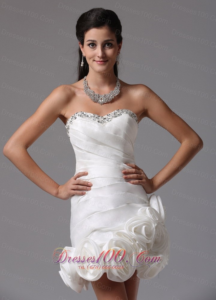 Inexpensive Column Sweetheart Beading Beach Wedding Dress