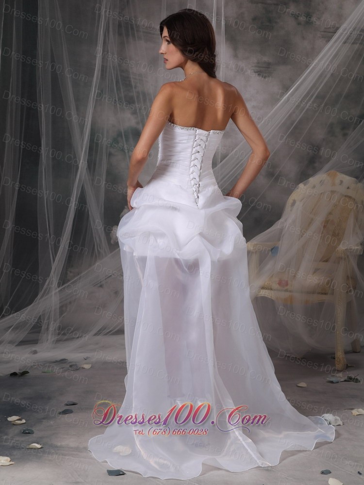 Clearance High-low White Prom DressLow Price Column