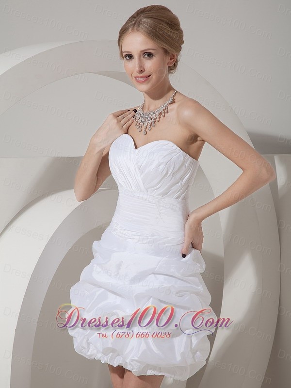 White Column Sweetheart Taffeta Evening Prom Dress