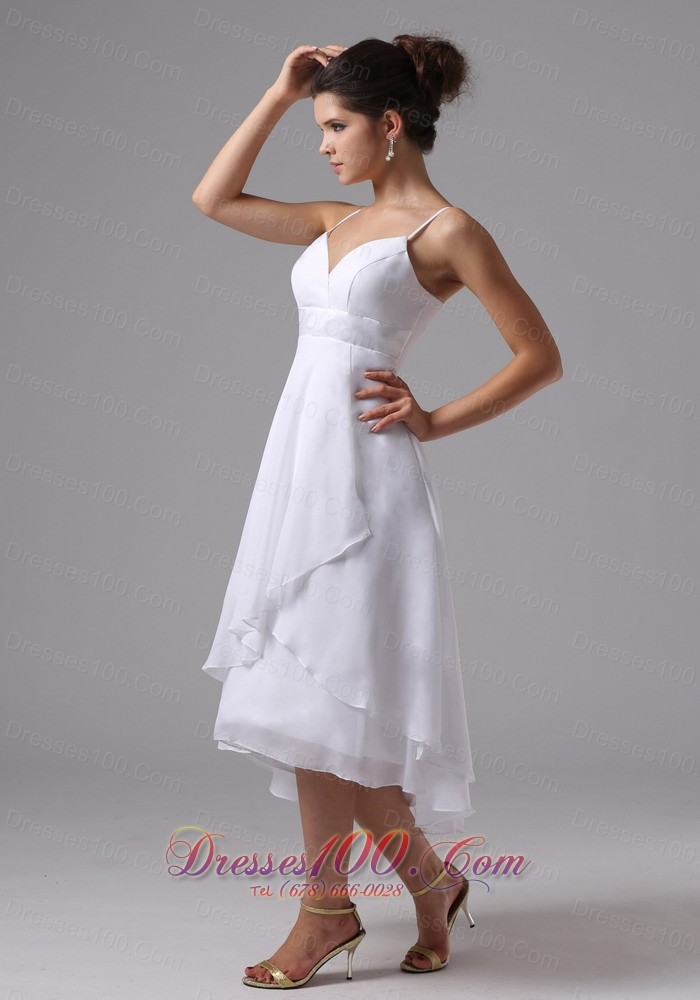 Straps Wedding Dress Custom Chiffon Cocktail in Vogue