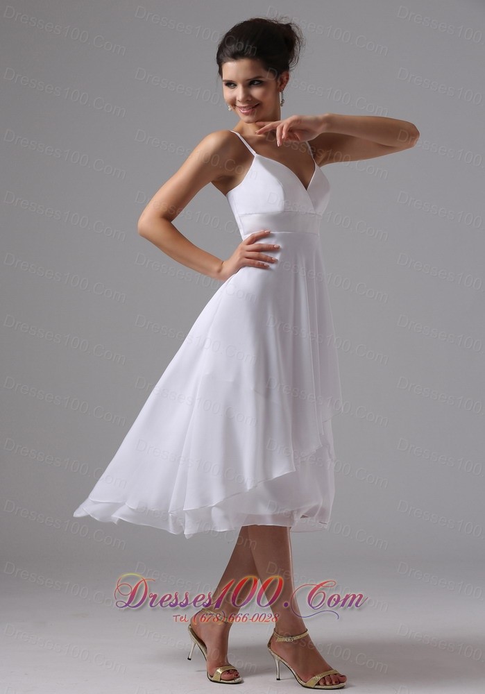 Straps Wedding Dress Custom Chiffon Cocktail in Vogue