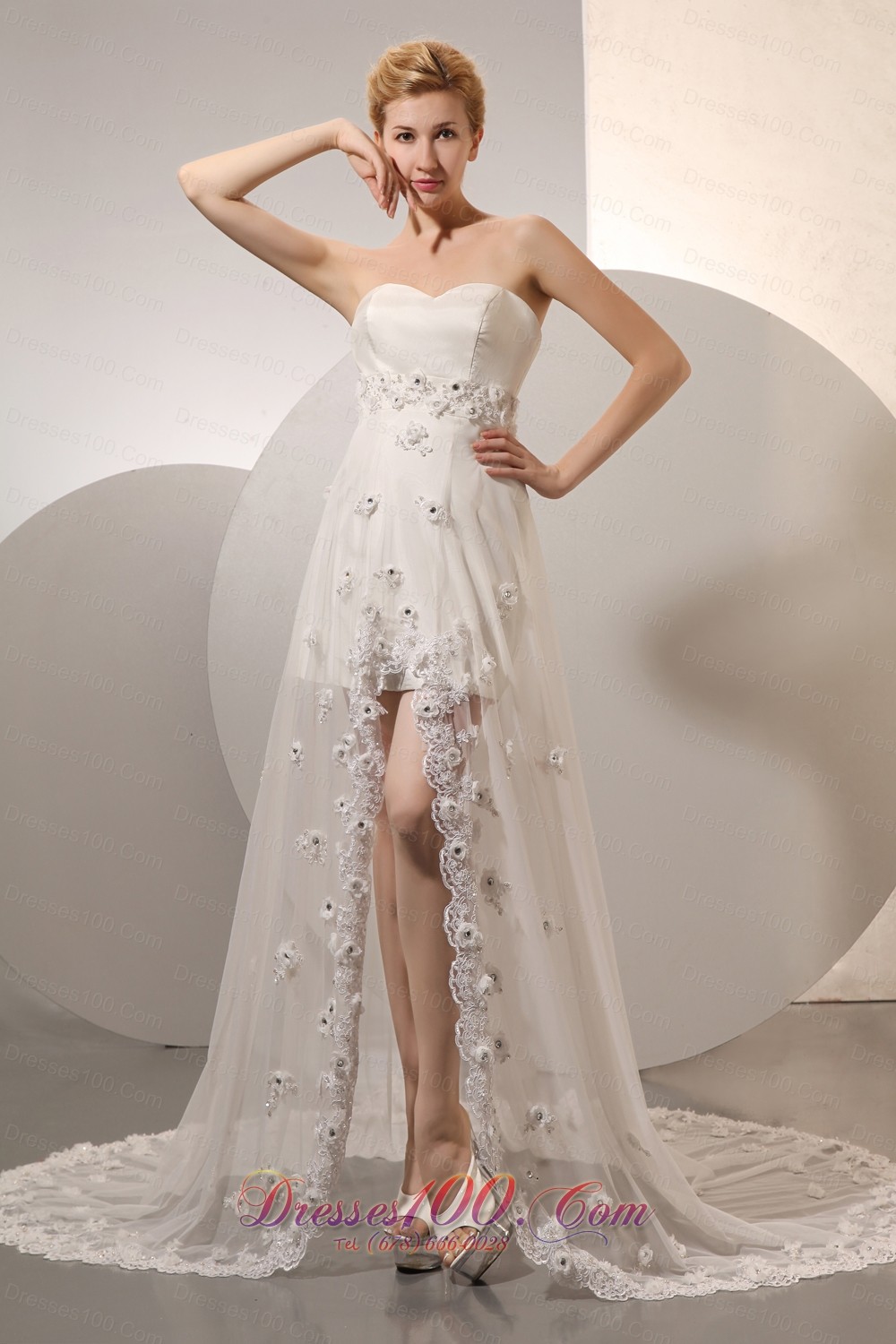 Showy Sweetheart Organza Taffeta Floral Wedding Dress