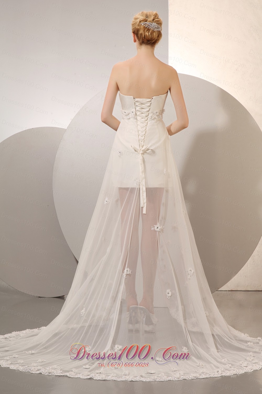 Showy Sweetheart Organza Taffeta Floral Wedding Dress