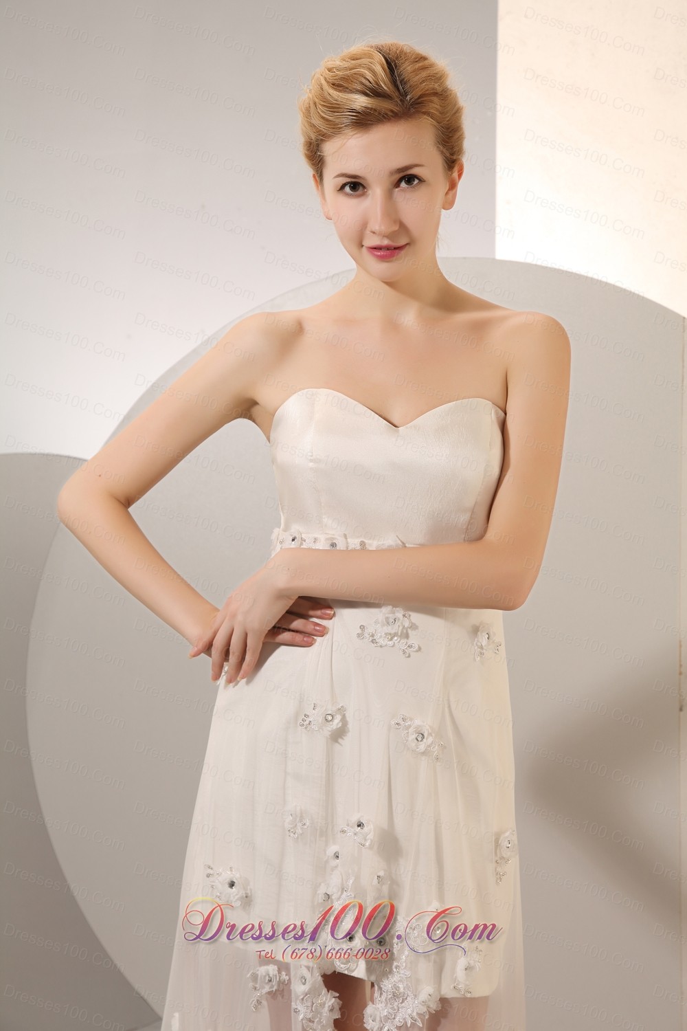 Showy Sweetheart Organza Taffeta Floral Wedding Dress