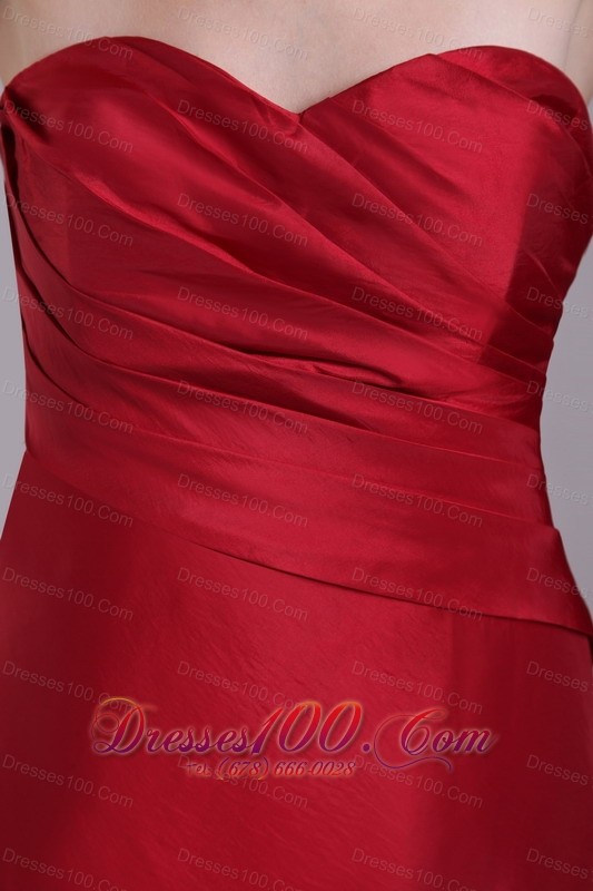 Wine Red Prom Formal Wears Sweetheart Gather 2015