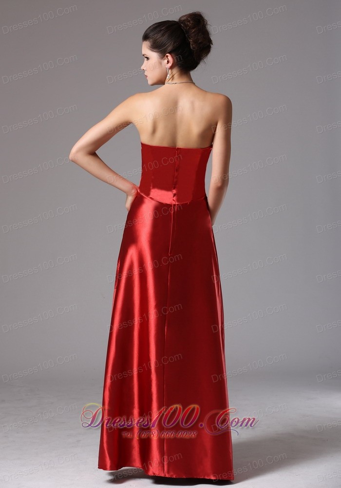 Layer Wine Red Column Bridesmaid Dress With Bows