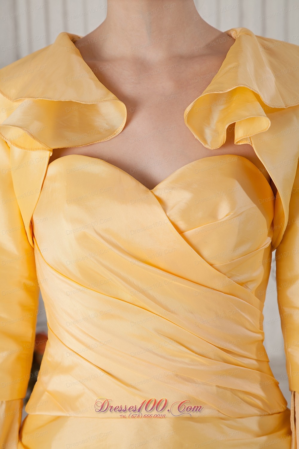 Orange Yellow Prom Cocktail Dress Sweetheart with Jacket