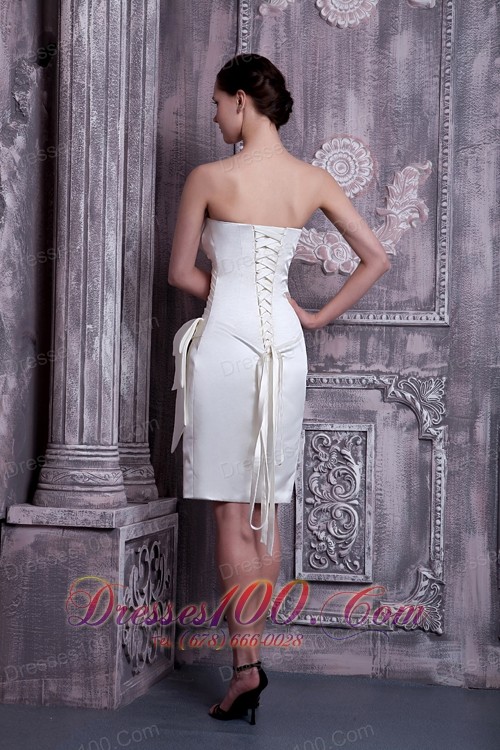 Ruch Column White Bridesmaids Dresses Elastic Woven Satin