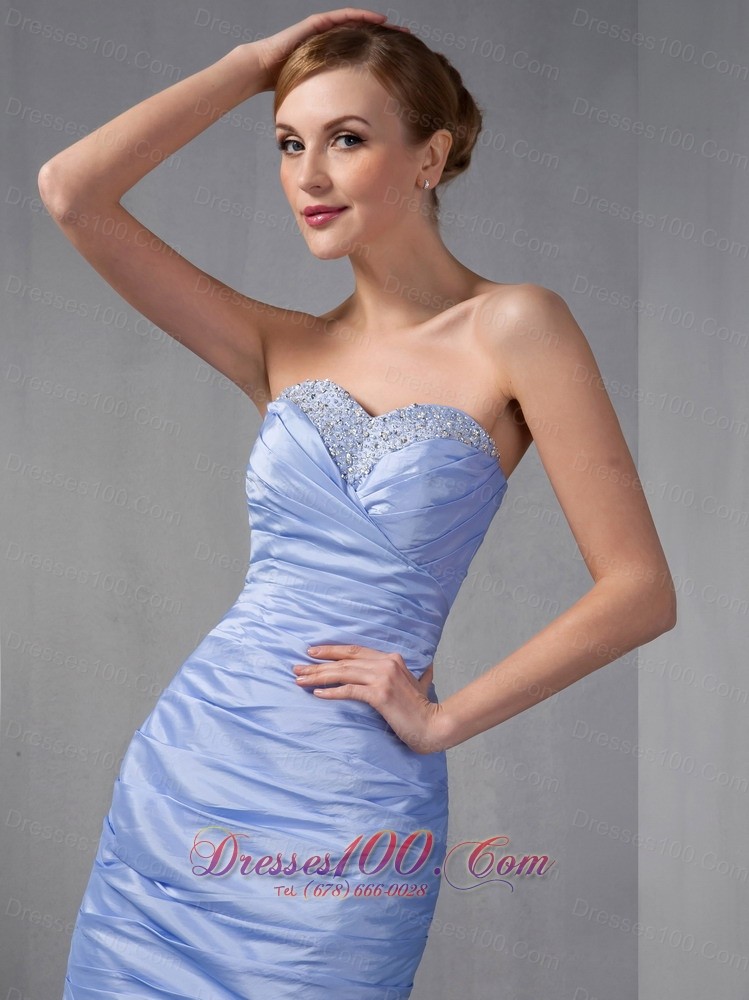 Lilac Beaded Sweetheart Ruch Wedding Mother Dress