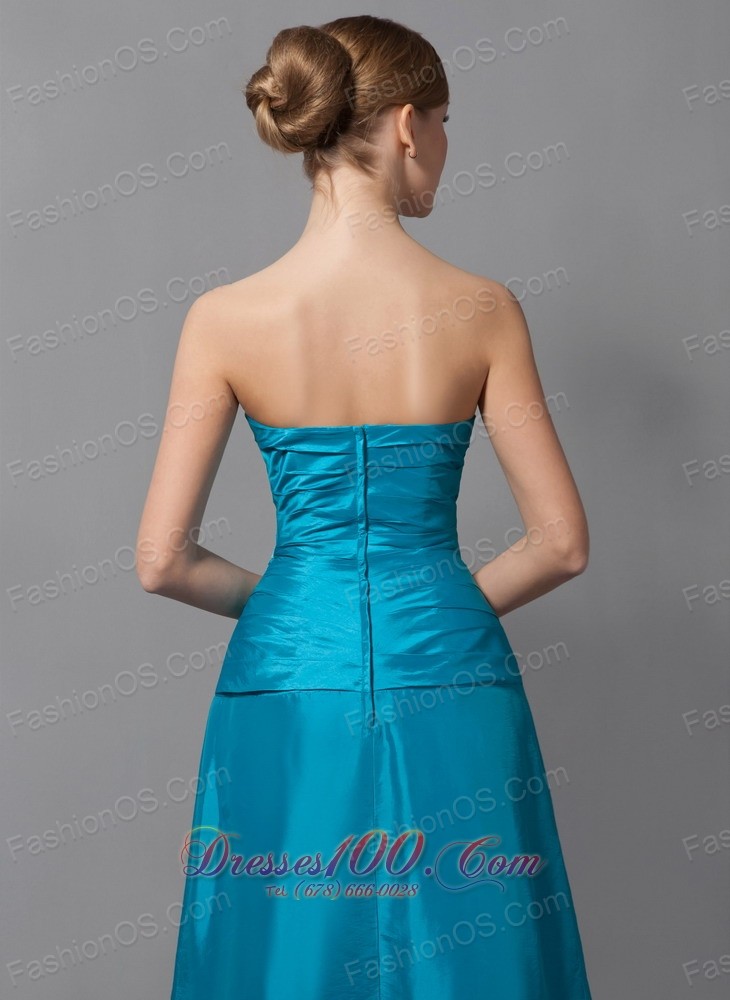 Teal Ruched Column Taffeta Mother Dress Jacket